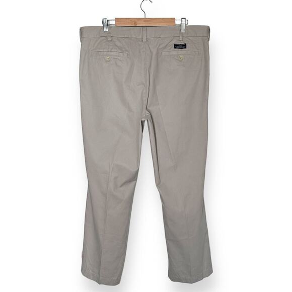 BANANA REPUBLIC Straight Leg 100%Cotton Arden Chino Pants Khaki Flat Front 38x32 - Picture 3 of 12